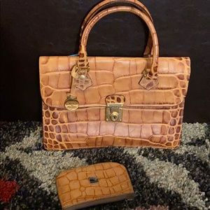 Vintage tan crocodile Dooney and Bourke purse